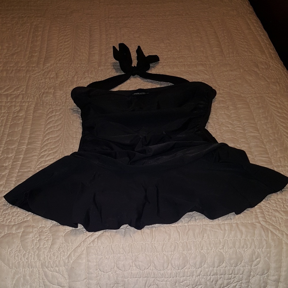 Skirted Halter One-Piece Bathing Suit